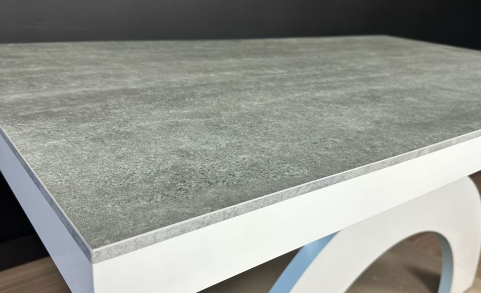 Stół rozkładany Model "U" w kolorze beton/biały - 4